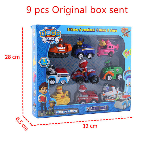 Paw Patrol Rescue Car Toys Set Dog Puppy Patrol Patrulla Canina Action  Figures Model Toy Chase Ryder Vehicle Car for children