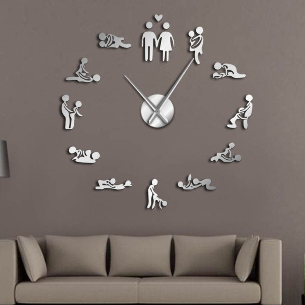 Sex Love Position Mute Wall Clock Bachelorette Game Sexy Kama Sutra 3D –  GadgetLk